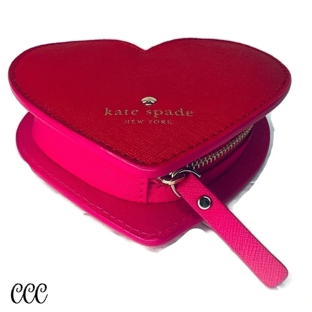Kate Spade Heart of Gold Red Pink Coin Bag